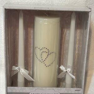Amscan Unity Candle Set White Pillar Candle for Wedding/Marriage Vows